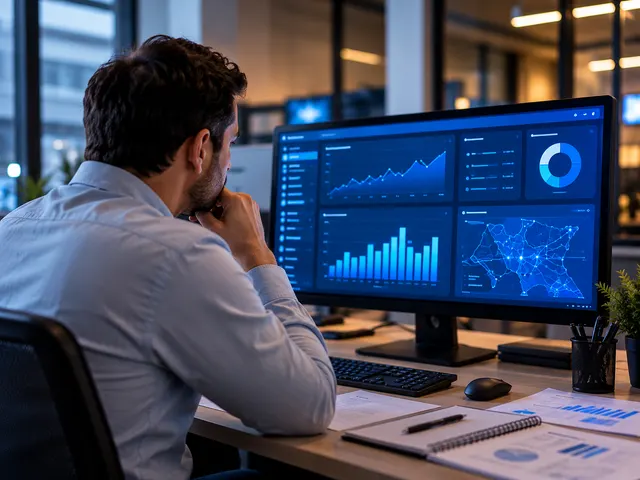 Persona revisando reportes en un computador